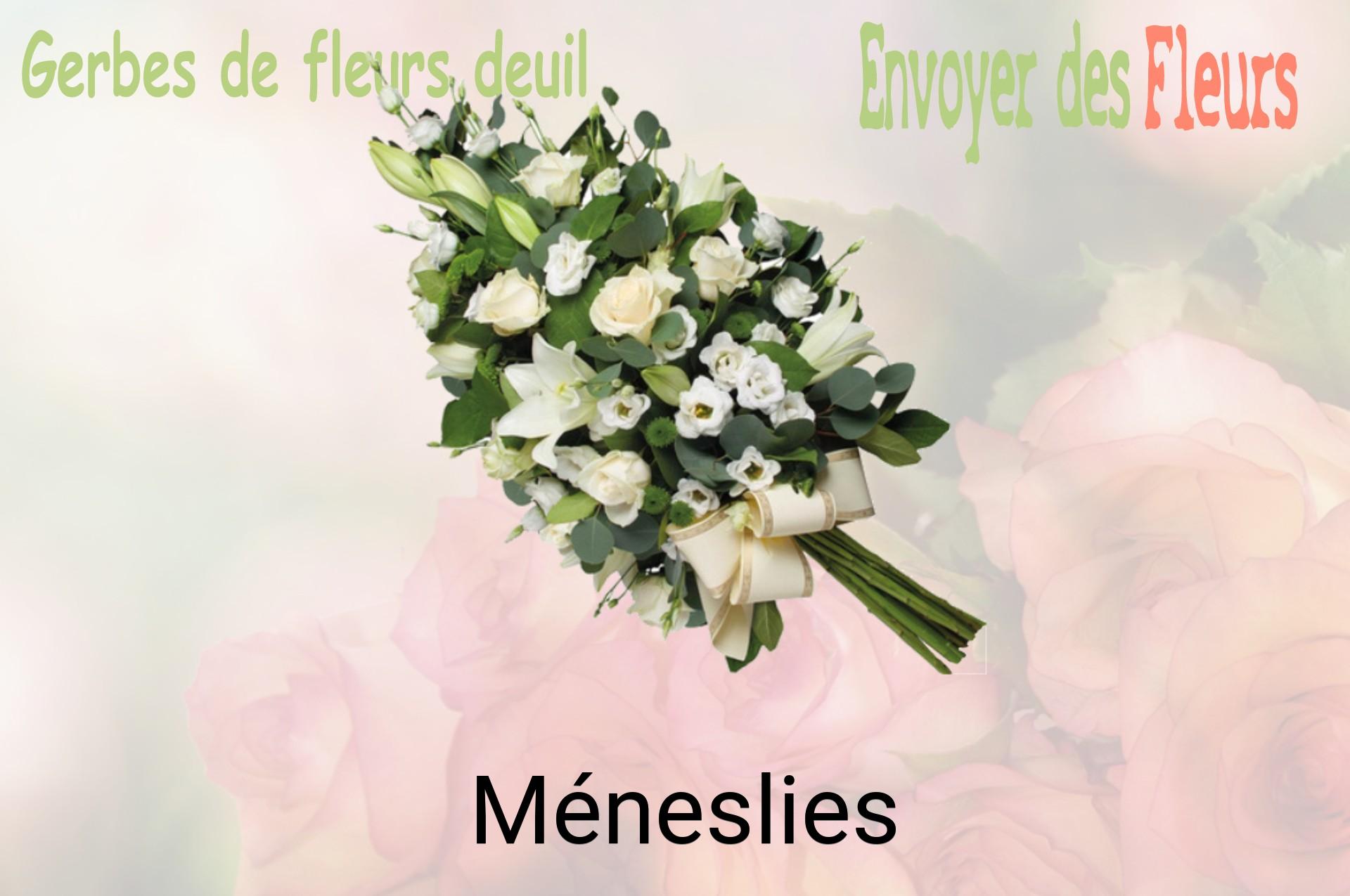 Gerbe de fleurs de deuil livrée à Méneslies
